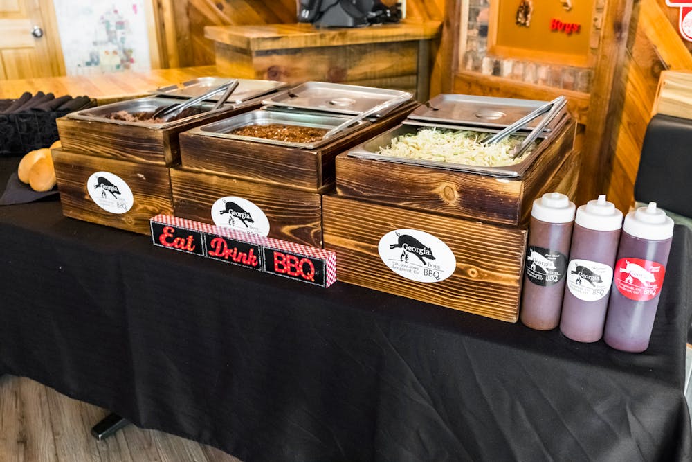 a stack of flyers on a table