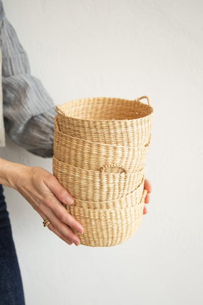 Handmade Straw Gifting Basket (Small) Arden's Rowayton Cafe in Norwalk, CT