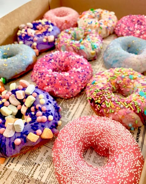 different decorated donuts