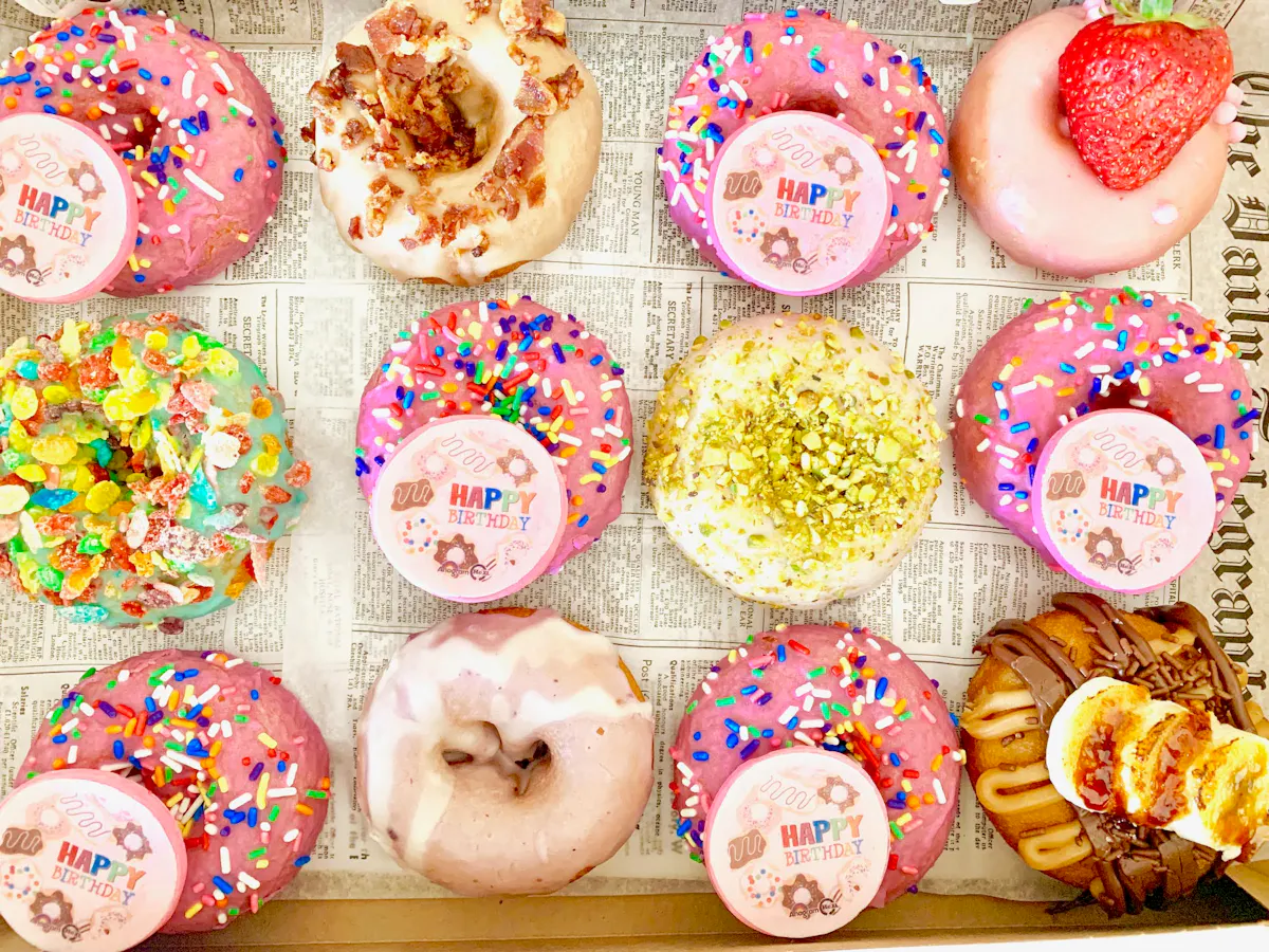 different decorated donuts