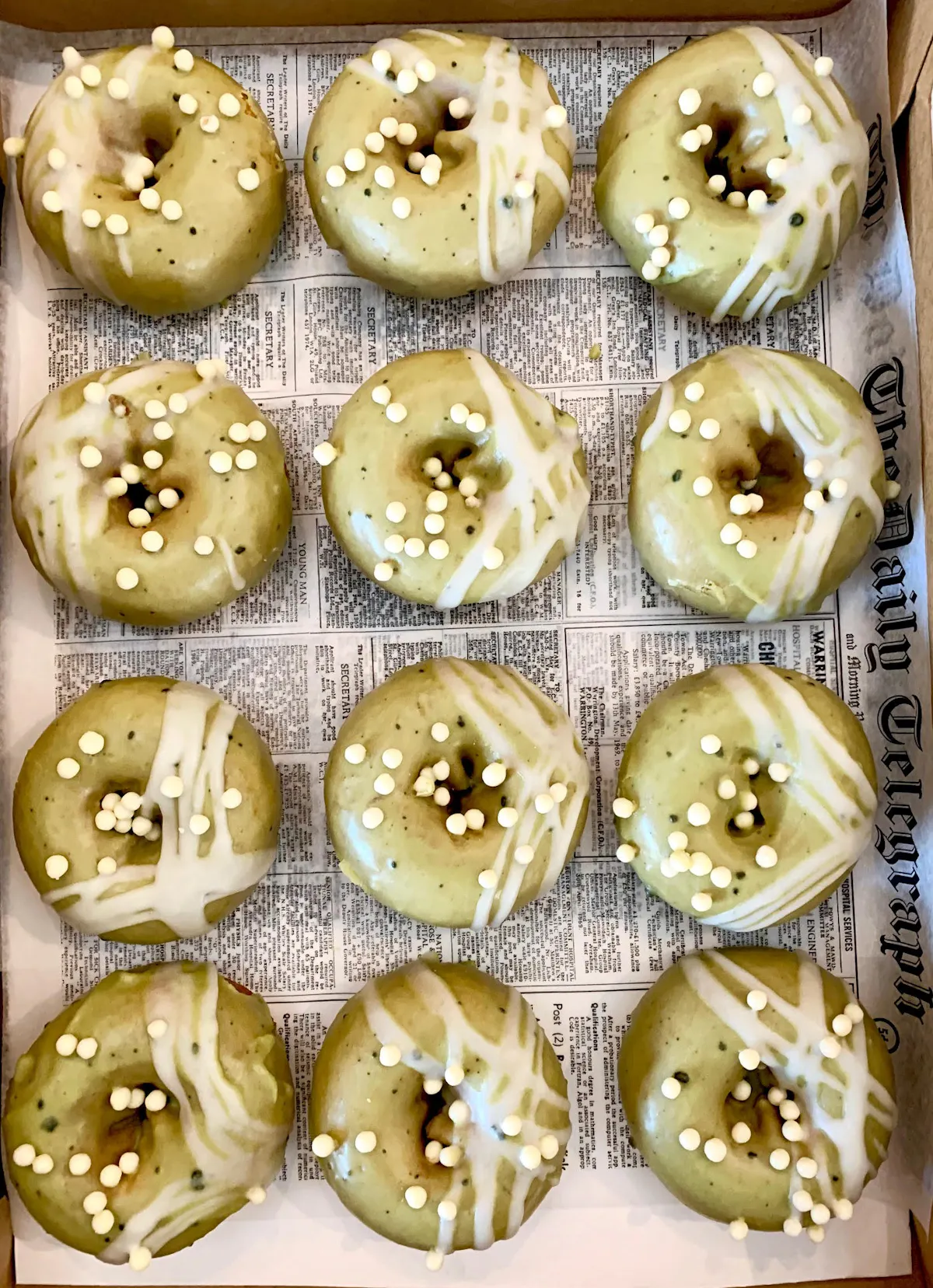 white and gold donuts