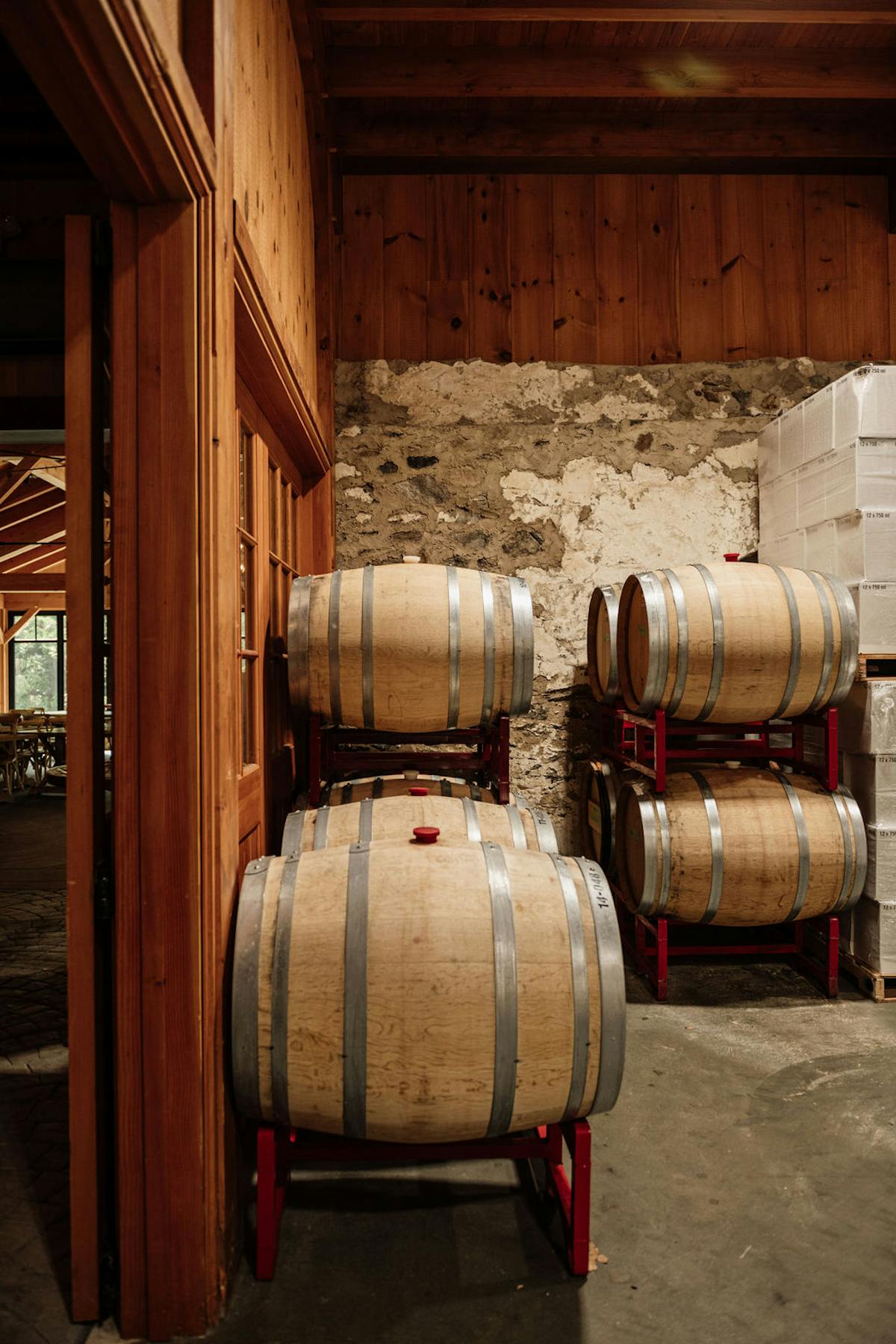 barrels on a room