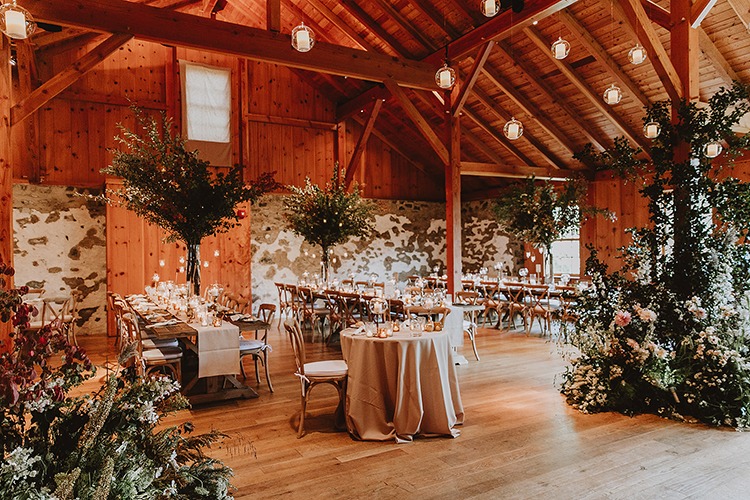a room filled with furniture and a fireplace