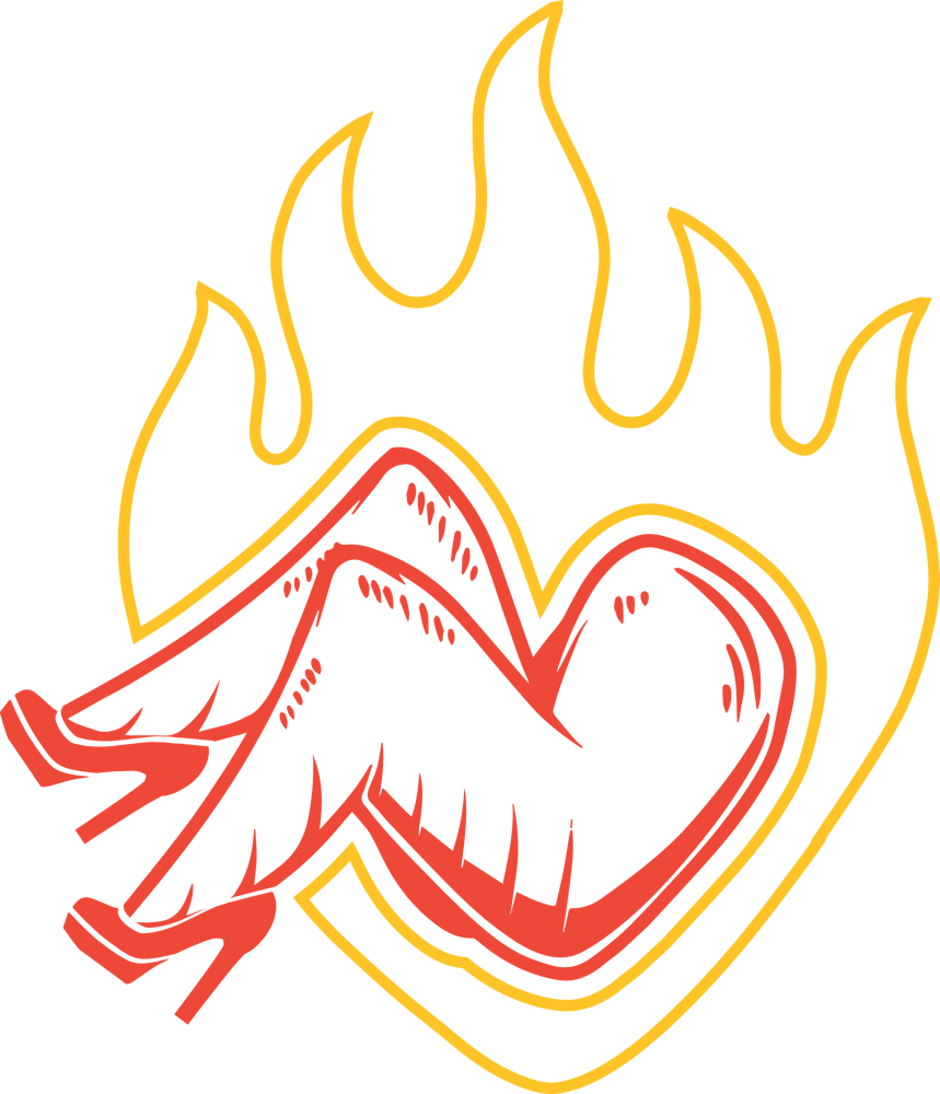 a logo of a chicken wing on fire 