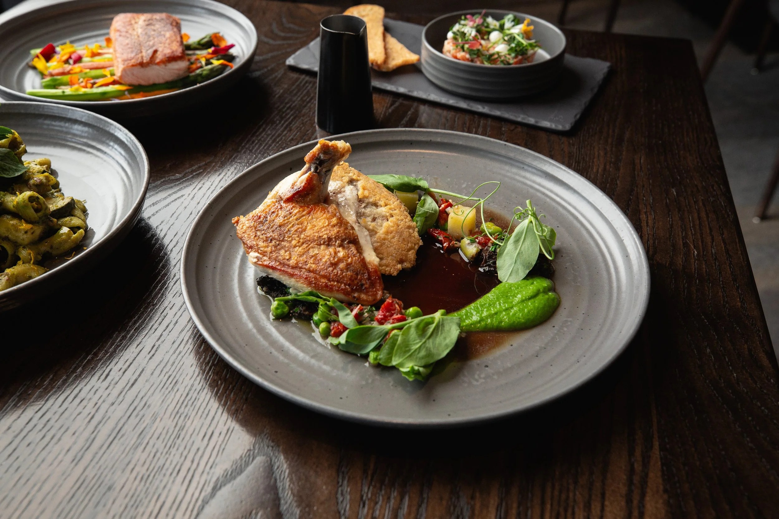 a plate of food on a table