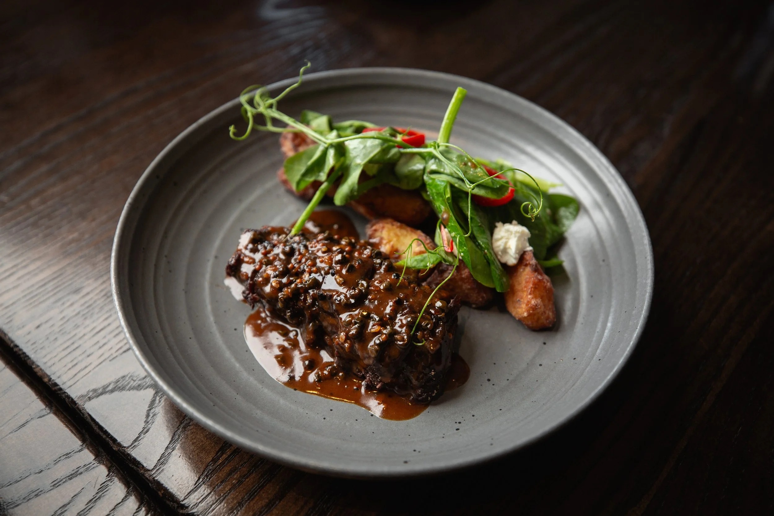 a plate of food on a table