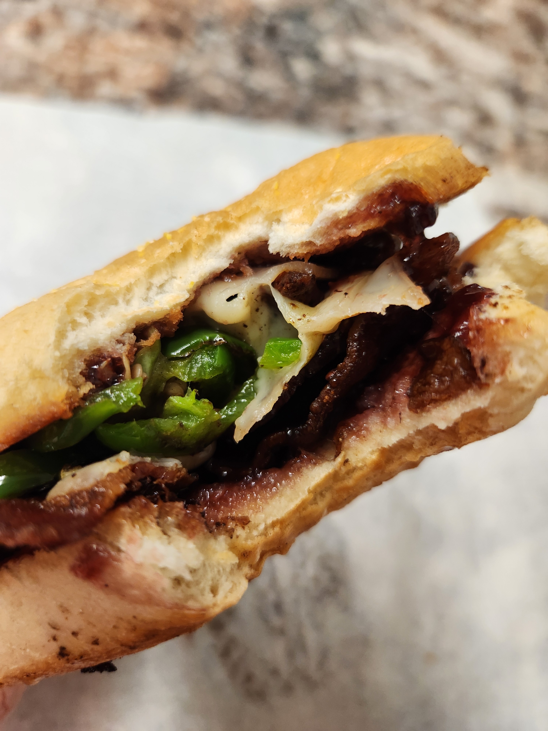 a close up of a sandwich