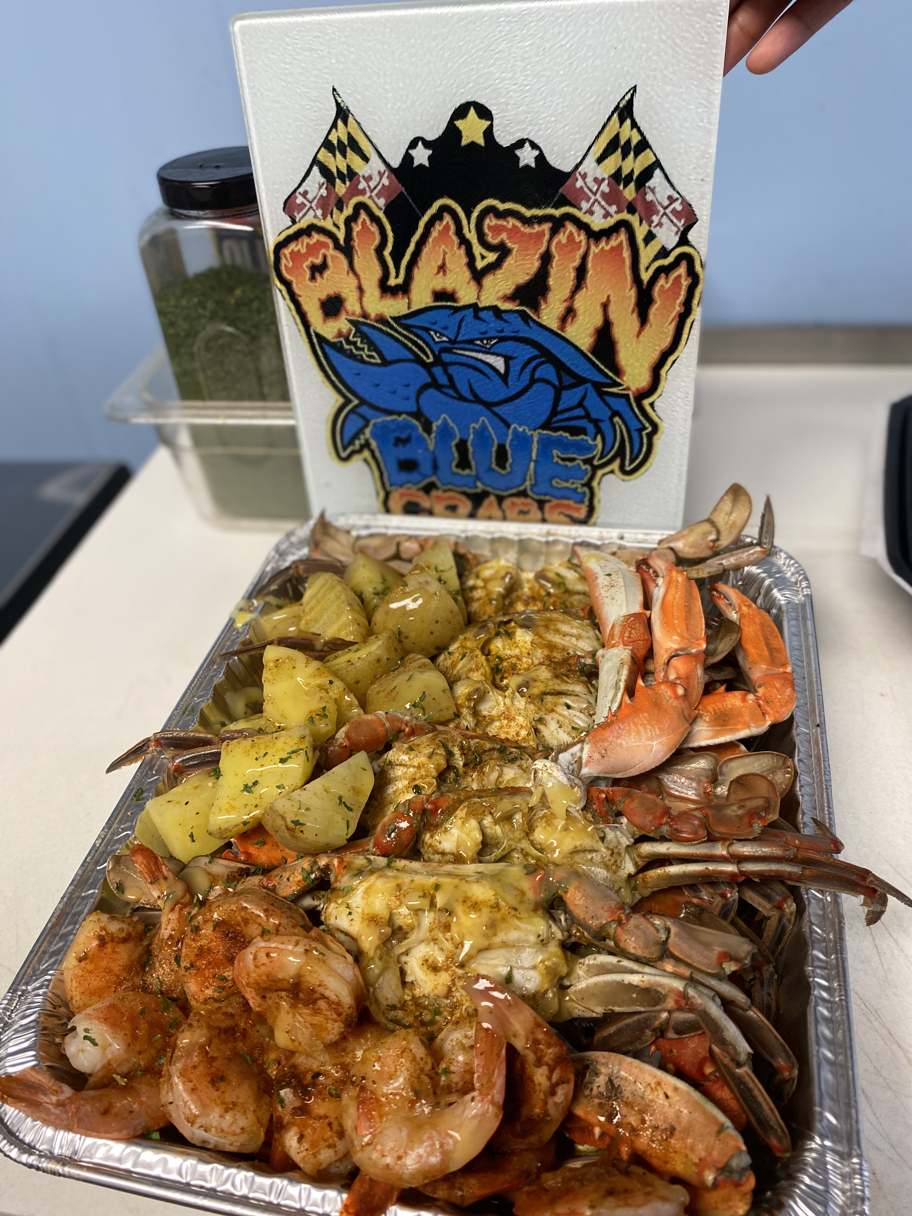 a tray of food