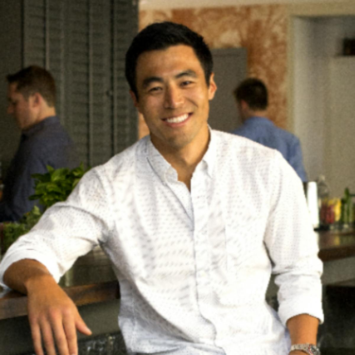 a man in a white shirt
