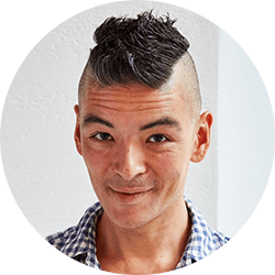 a man sitting on a plate