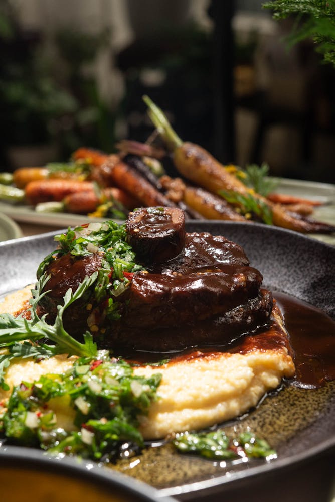 a plate of food on a table
