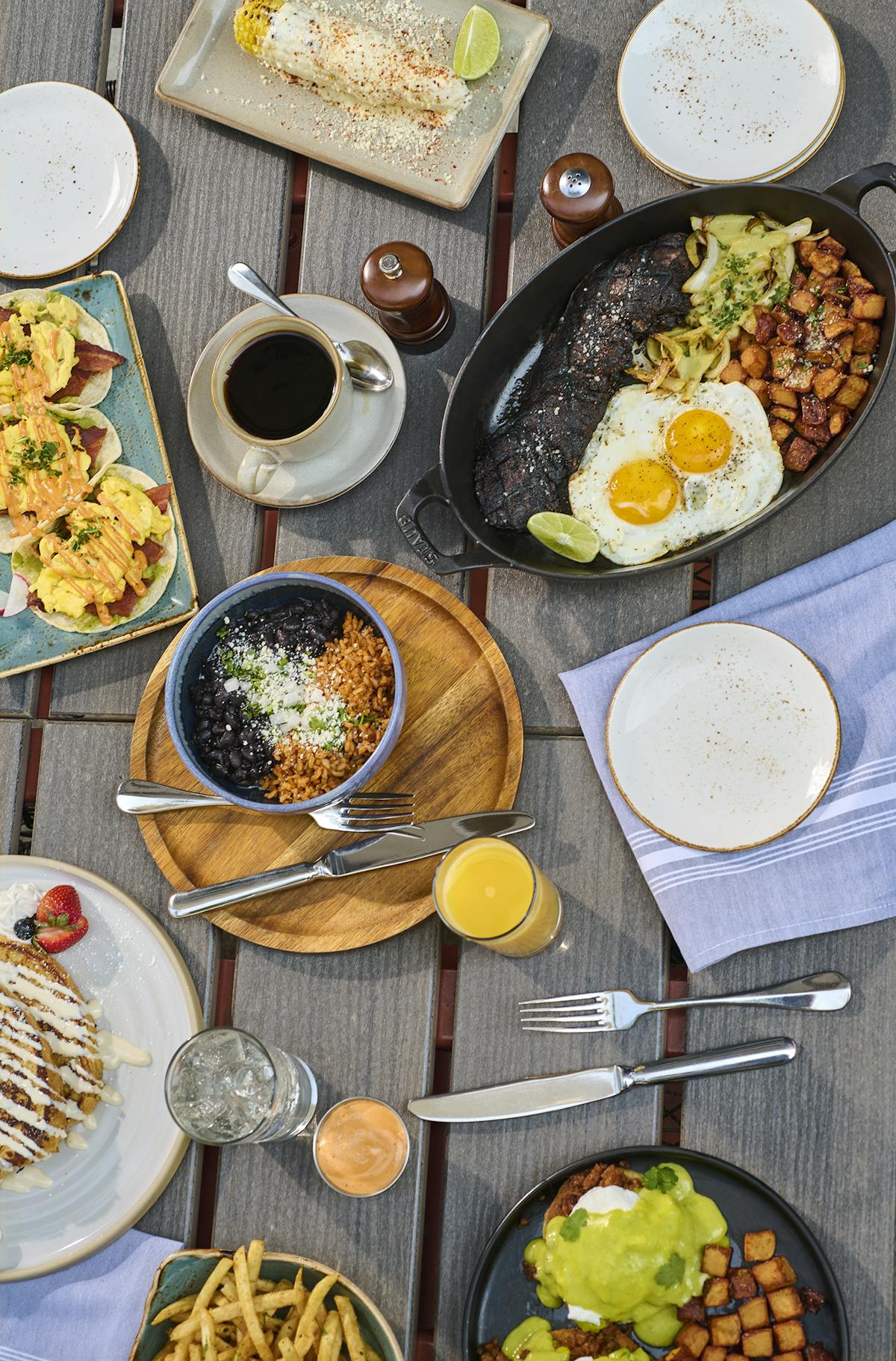 a bunch of food sitting on a table