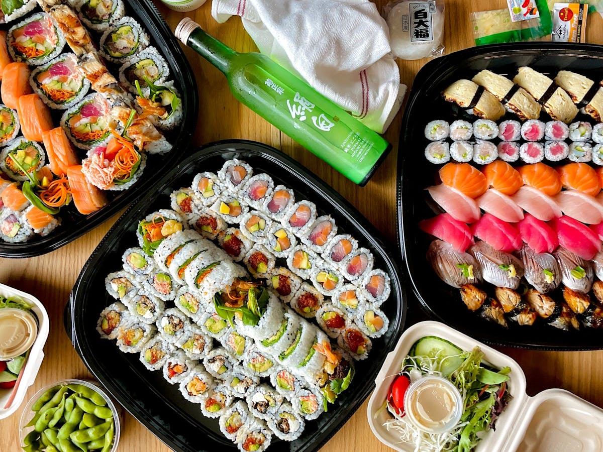a bunch of food sitting on a table