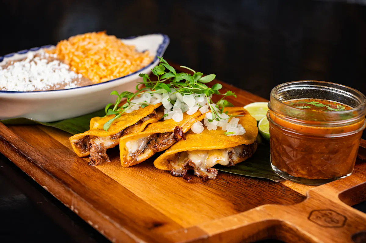 food on a wooden board