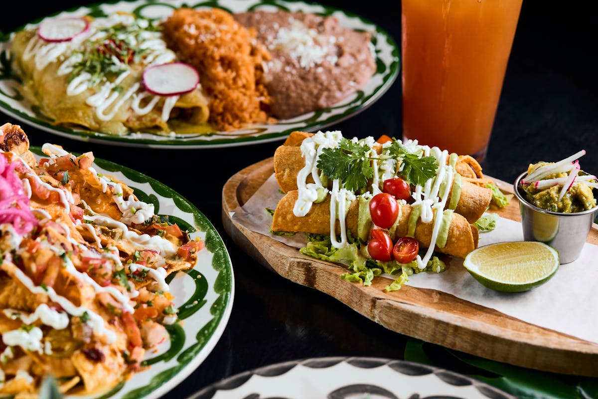 a bunch of food on a plate on a table