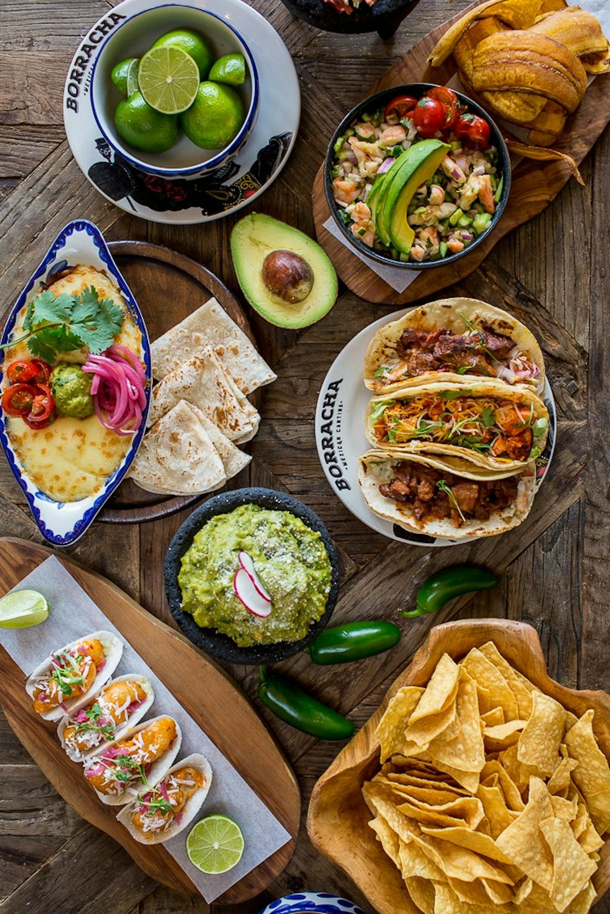 mas vida happy hour spread at this henderson mexican