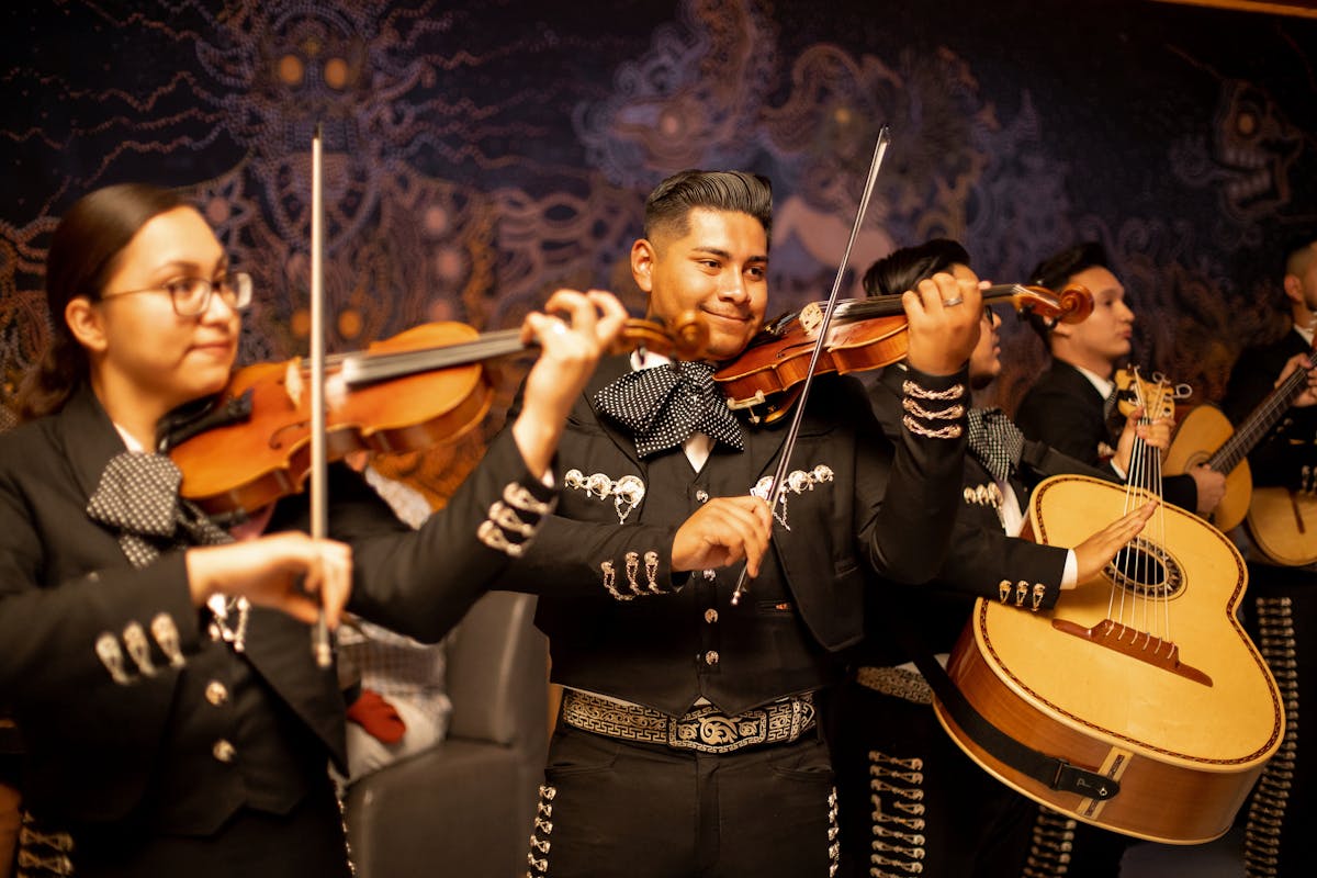 a group of people standing on a stage