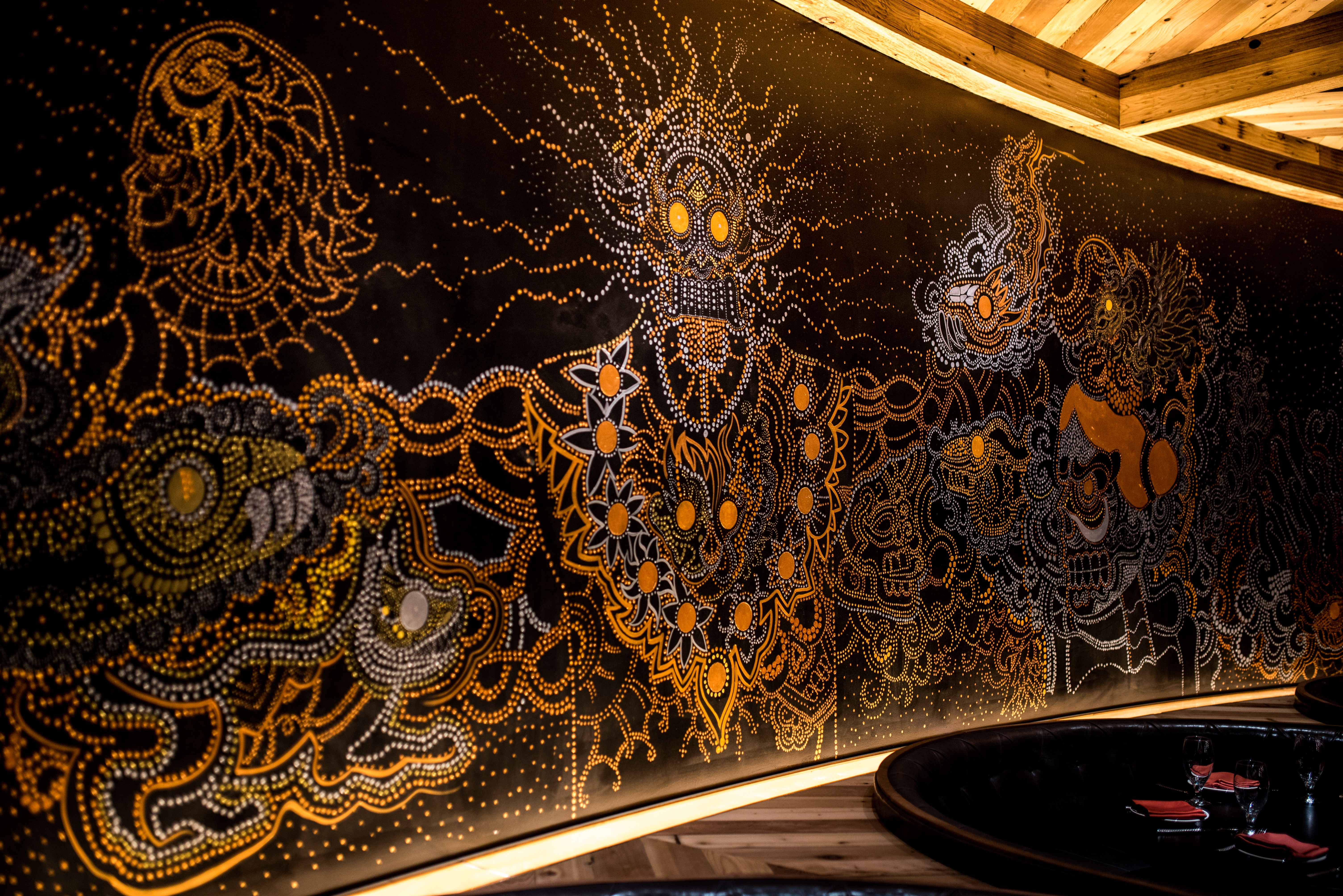 decor inside of this henderson mexican in green valley