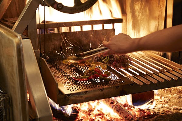 Cooking on Marta's Grillworks grill.