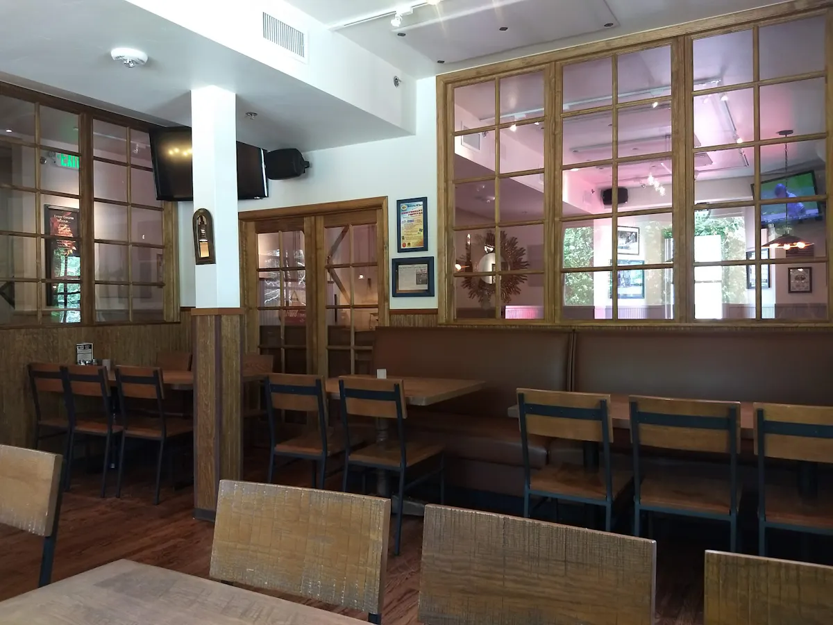 restaurant interiors with chairs and tables 