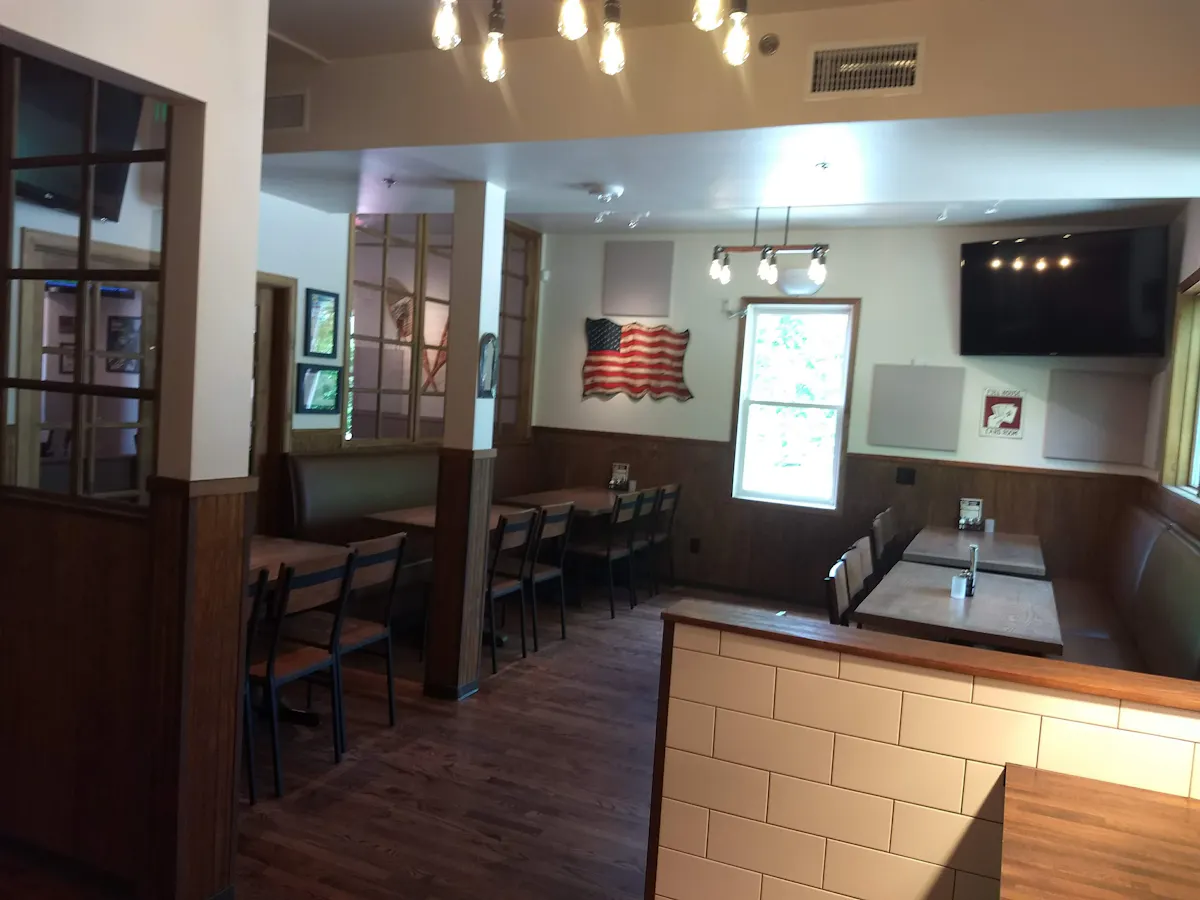 restaurant interiors with chairs and tables 