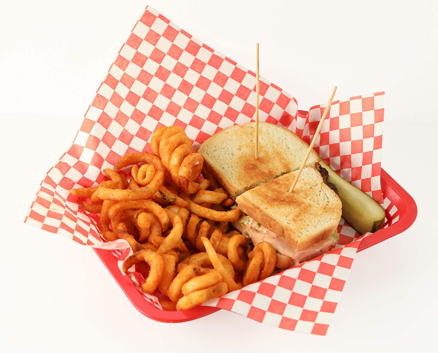 a basket of fries and a hot dog