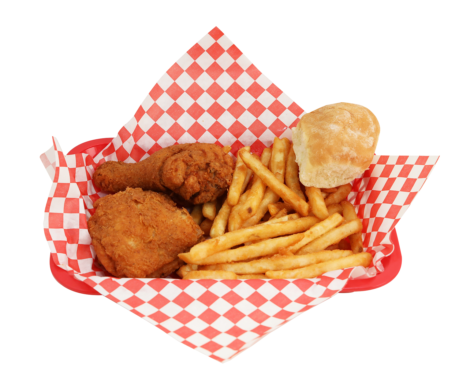 a basket of fries and a sandwich