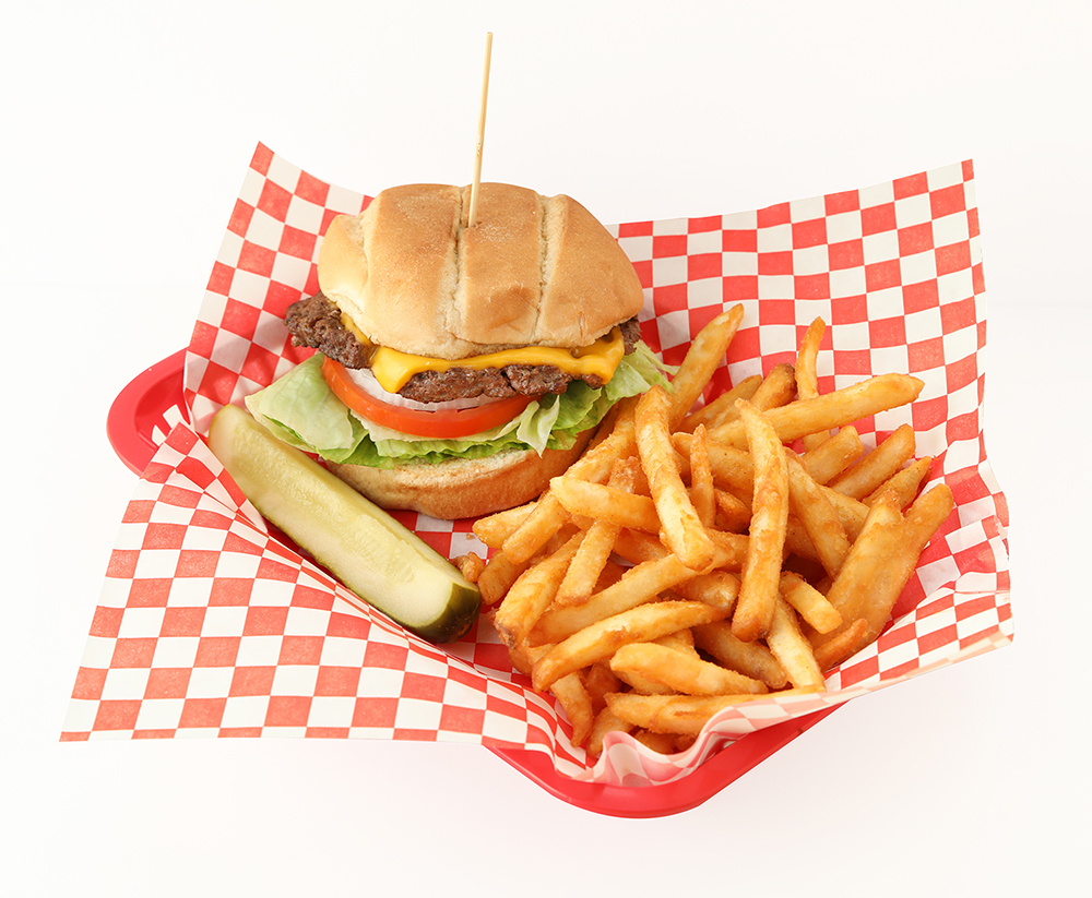 a sandwich and fries on a table