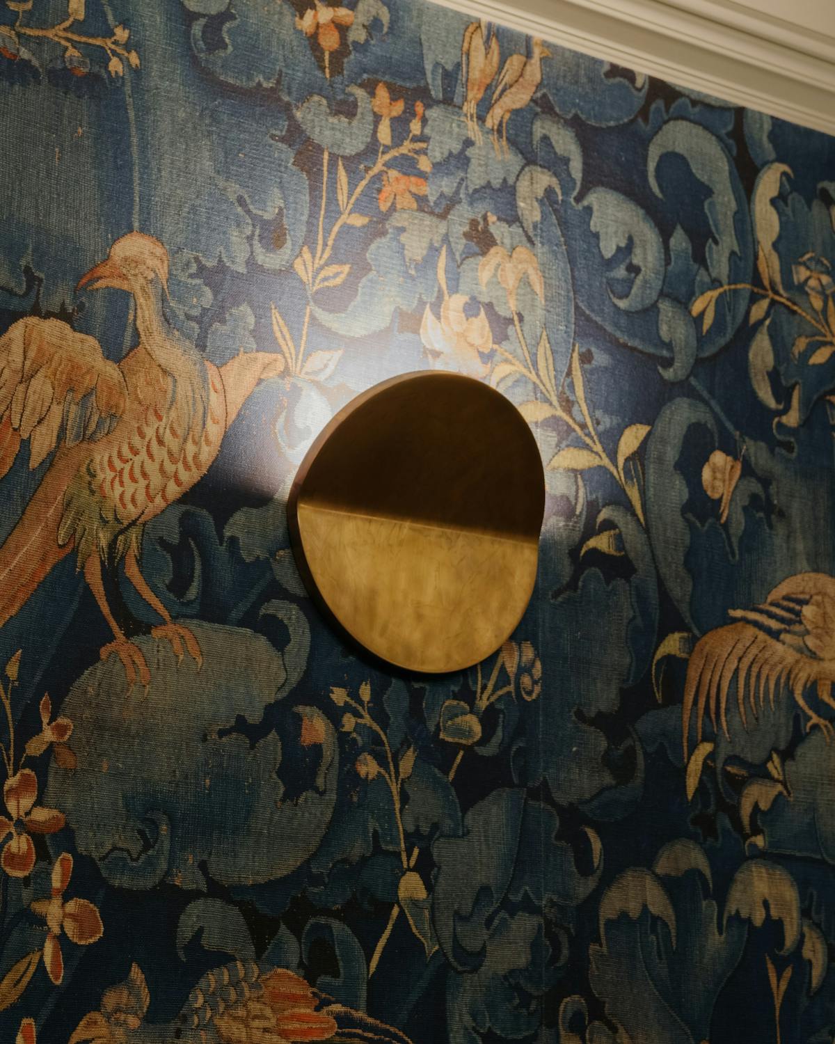 a close up of a painted wall