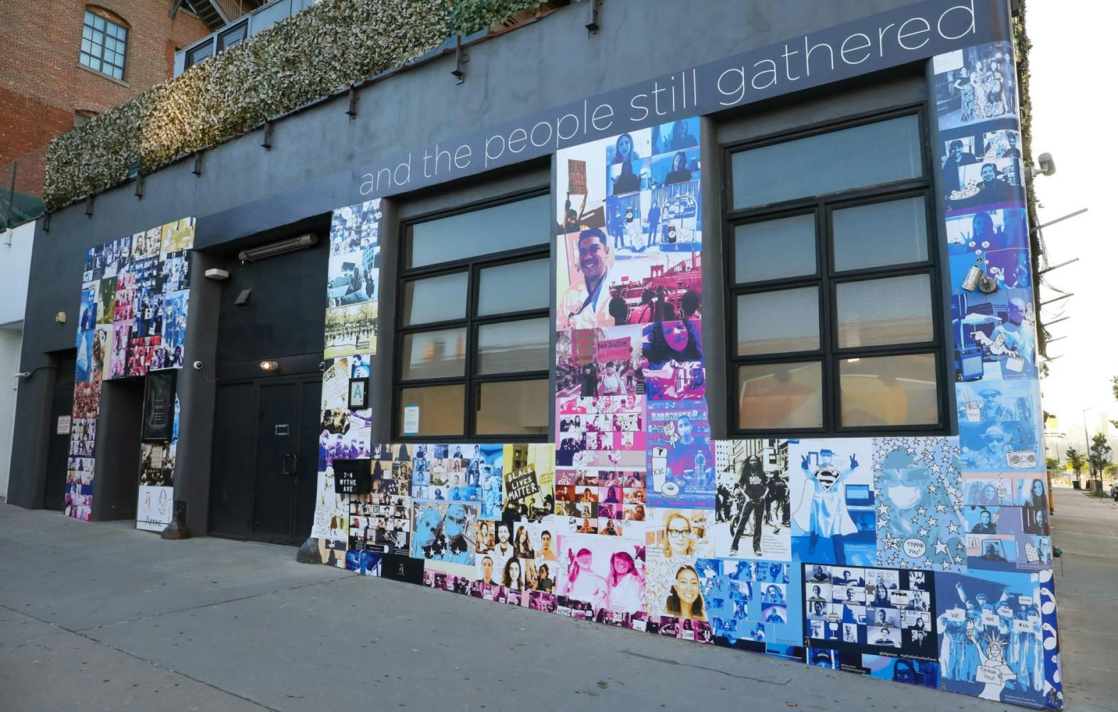 a store front with graffiti on the side of a building