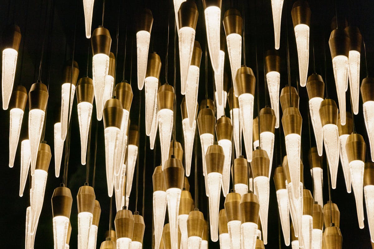 a row of wooden cabinets