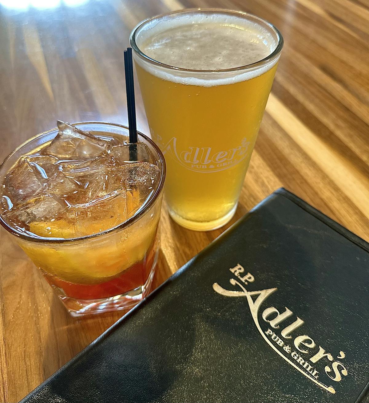 Adler's Old Fashioned and a Pint of Spotted Cow