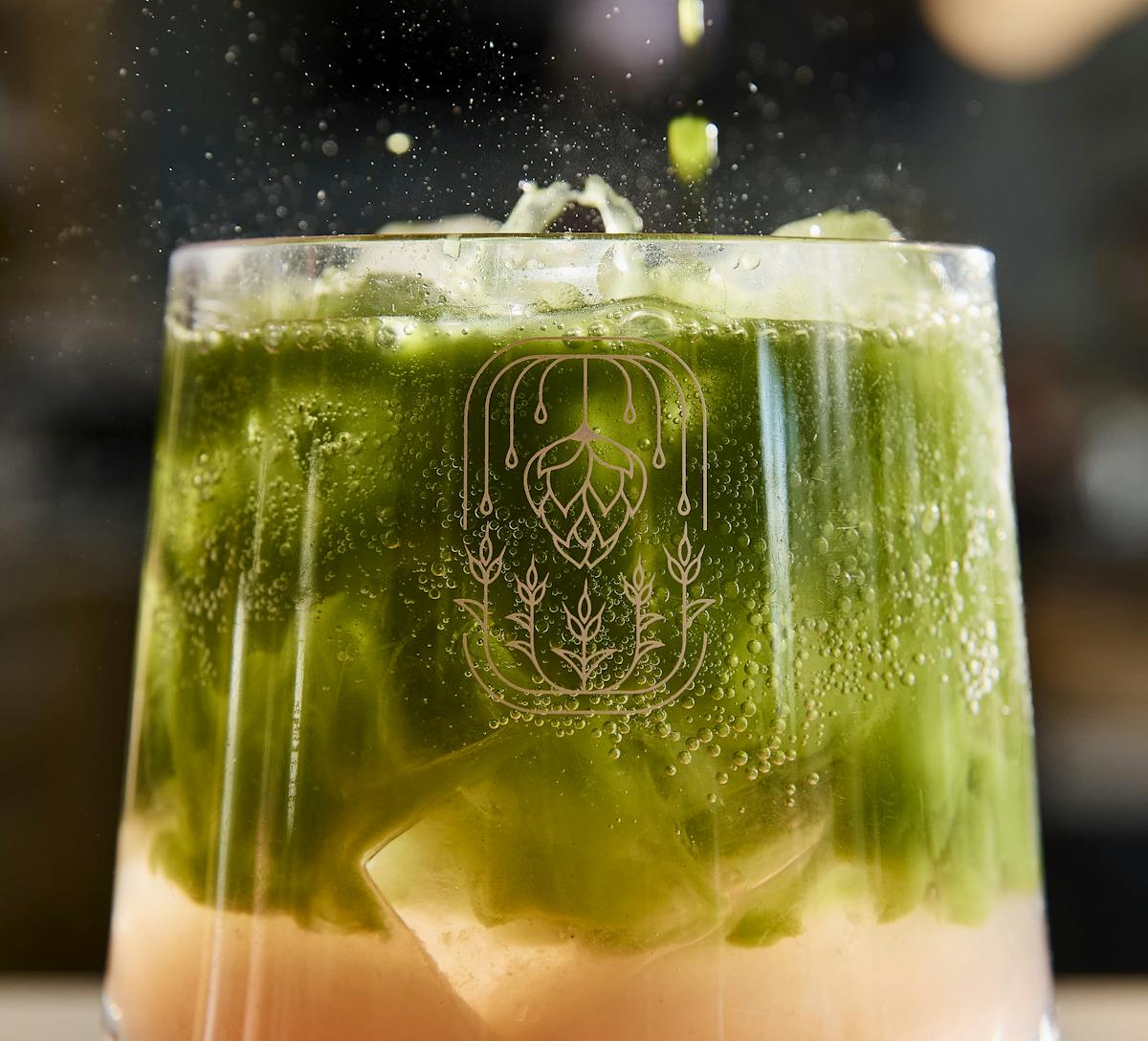 matcha drink at coffee shop in long island city