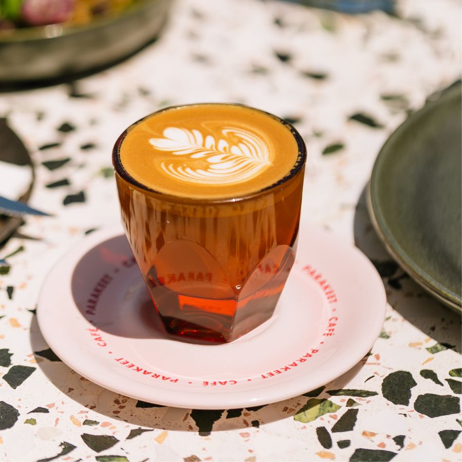 a cup of coffee on a table