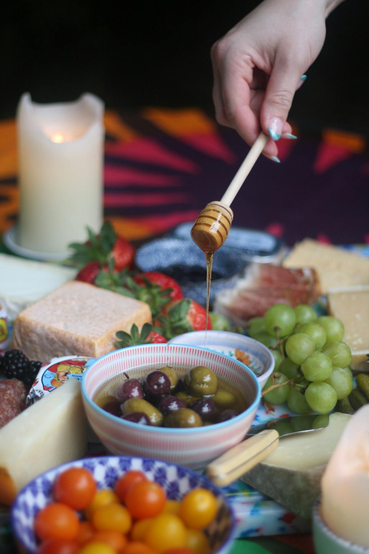a person holding a plate of food