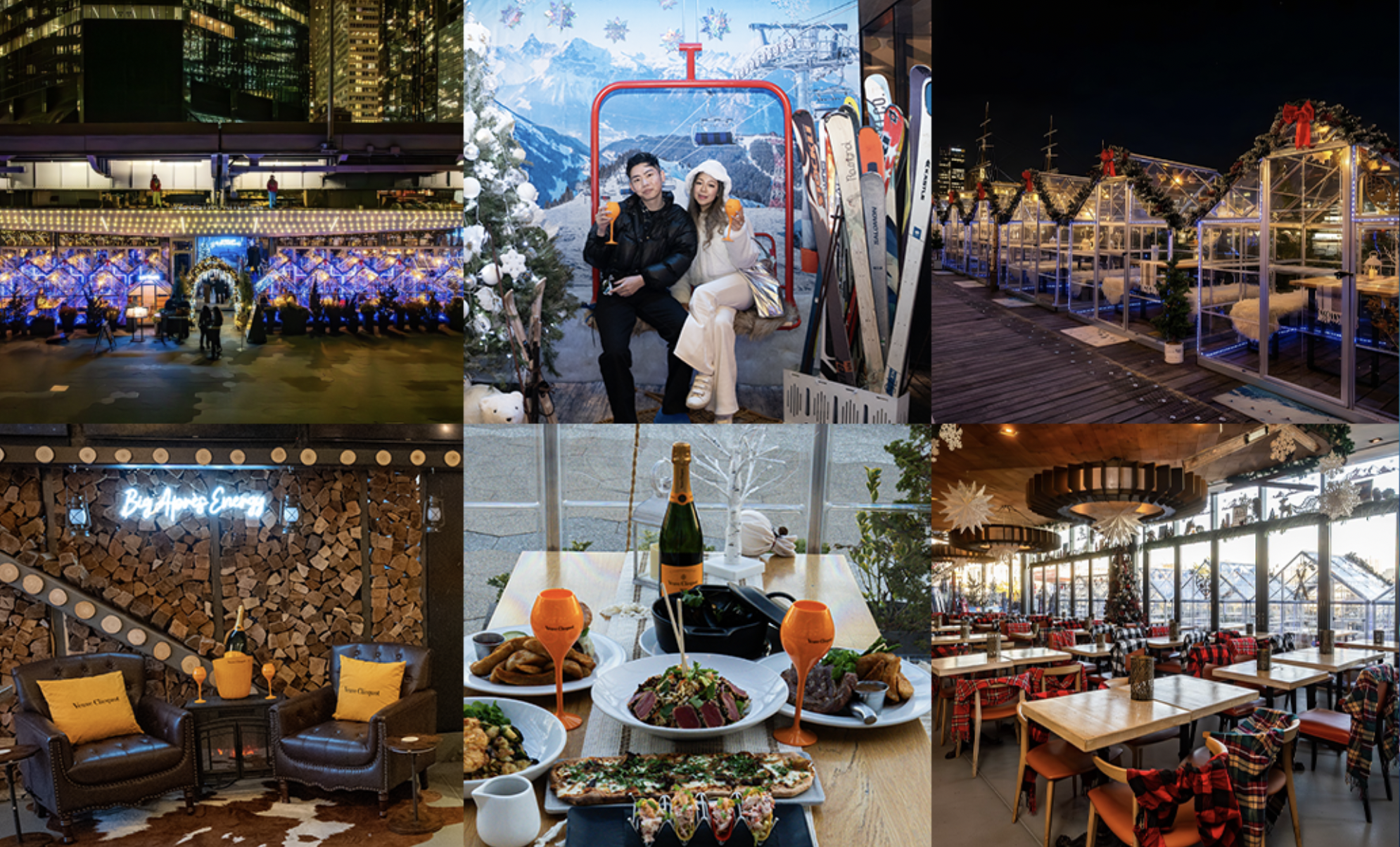 Alpine Luxe Valentine’s décor at Industry Kitchen with ski chalet styling