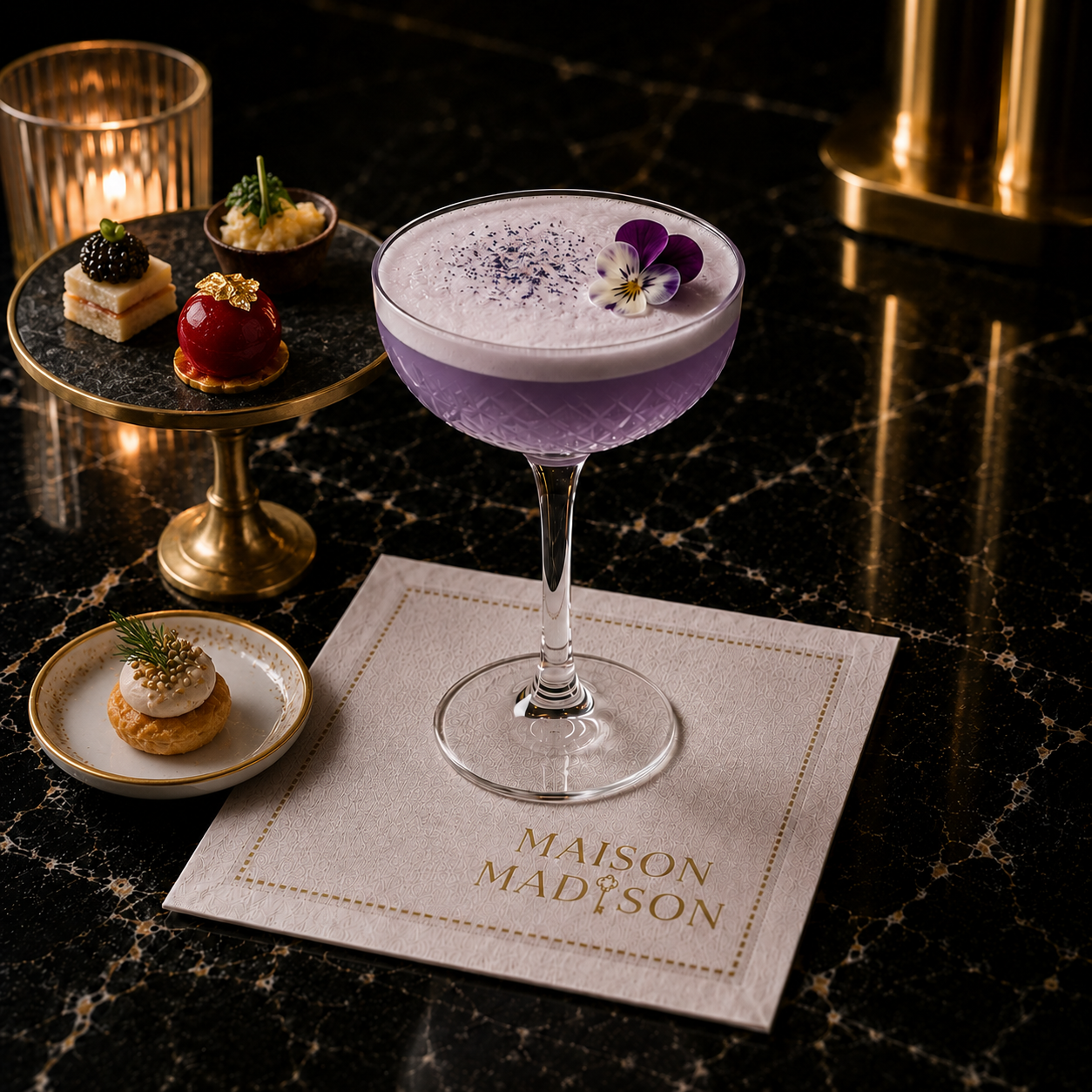Maison Madison signature cocktail presentation