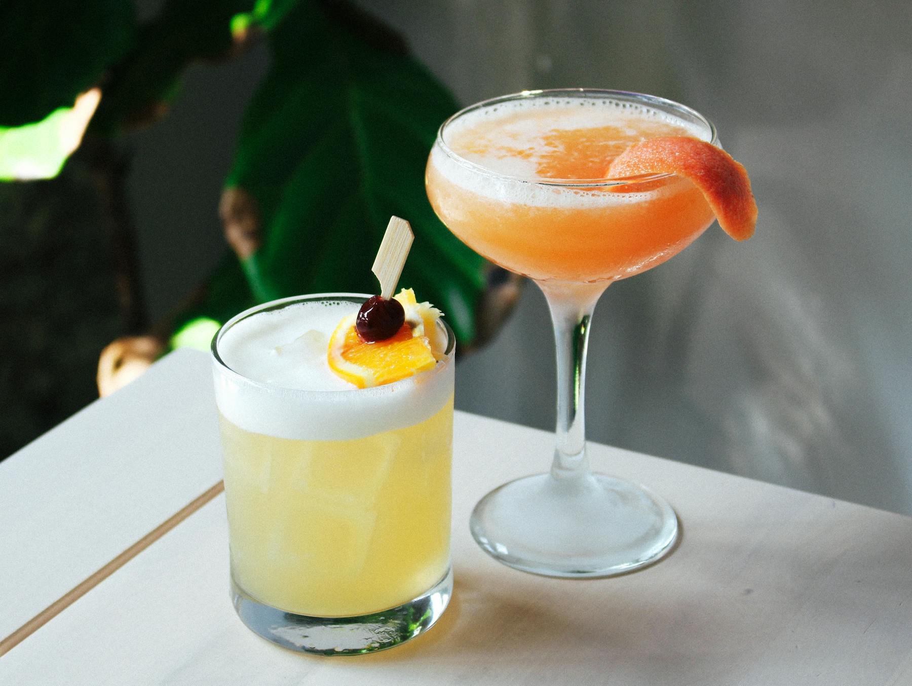 whiskey bird sour and brown derby