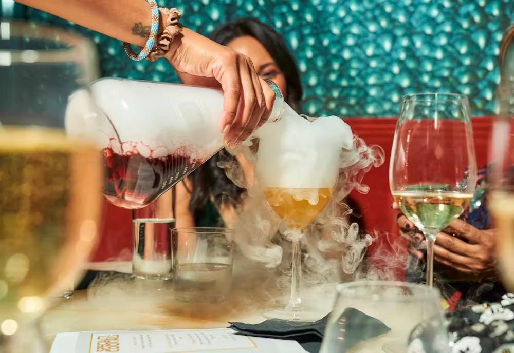 a close up of drinks