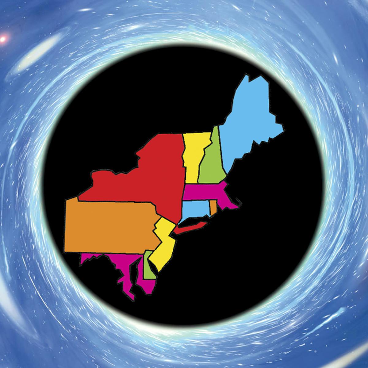 a drawing of a map of the eastern part of US