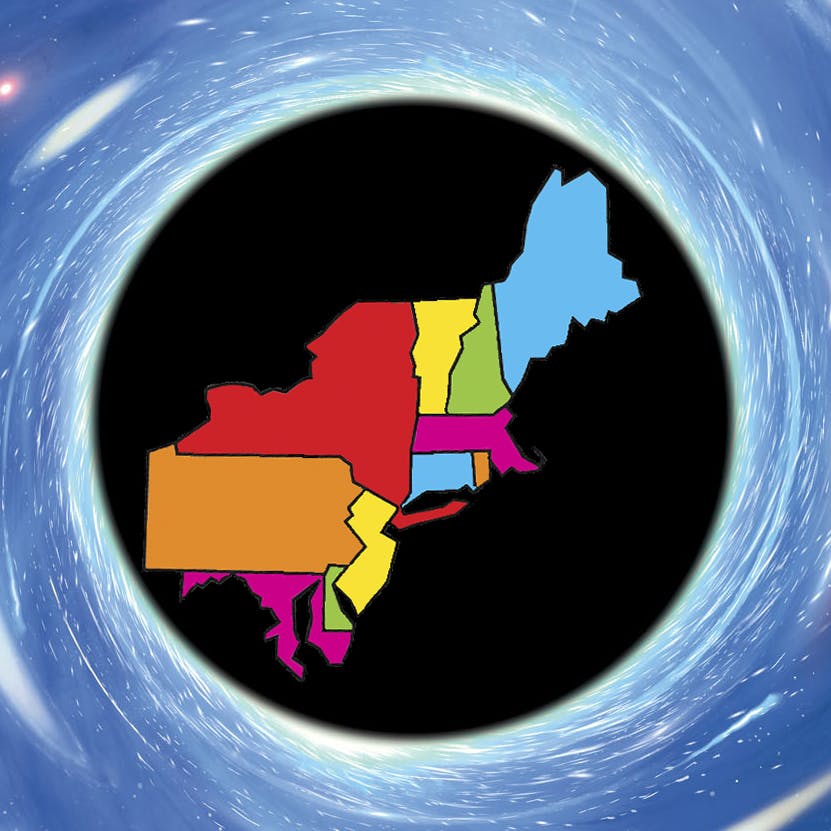 a drawing of a map of the eastern part of US