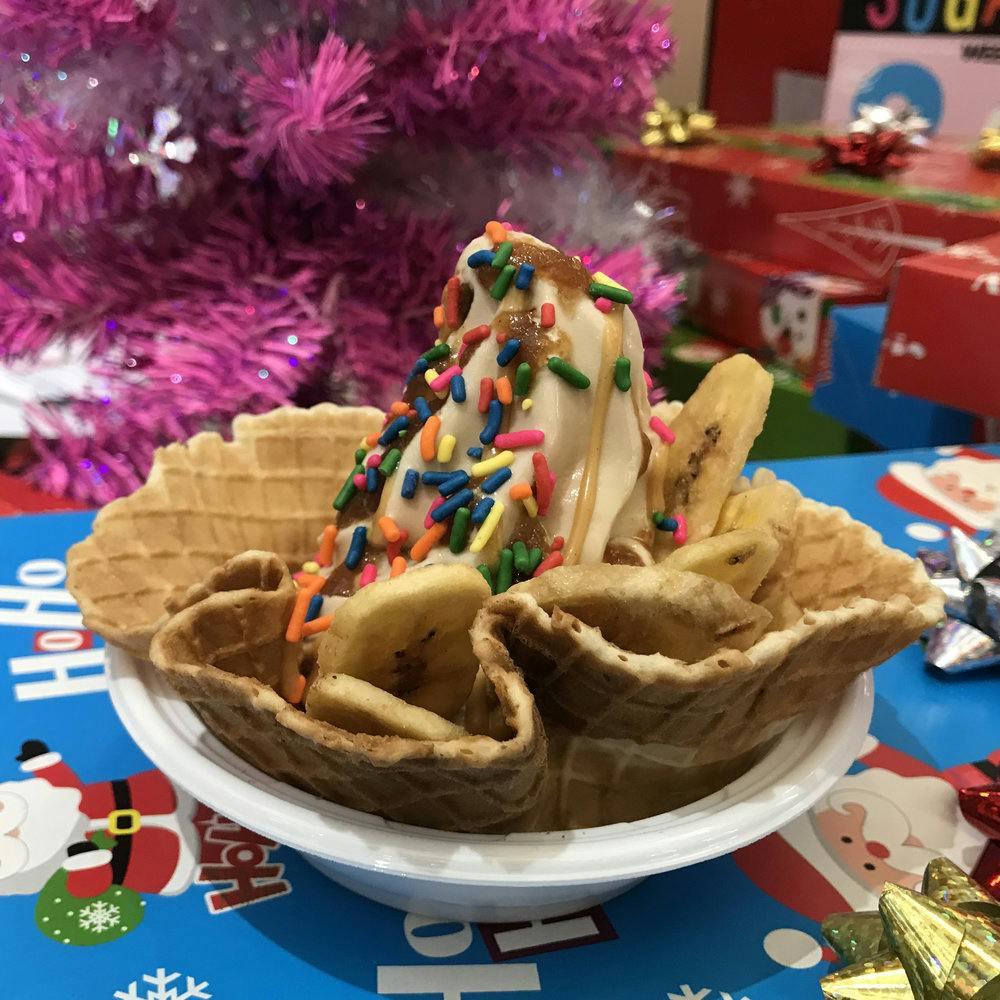 cone cookie topped with sprinkles