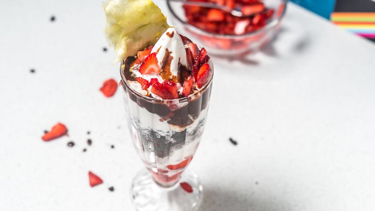 a dessert in a glass