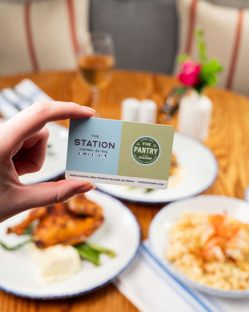 a close up of a gift card