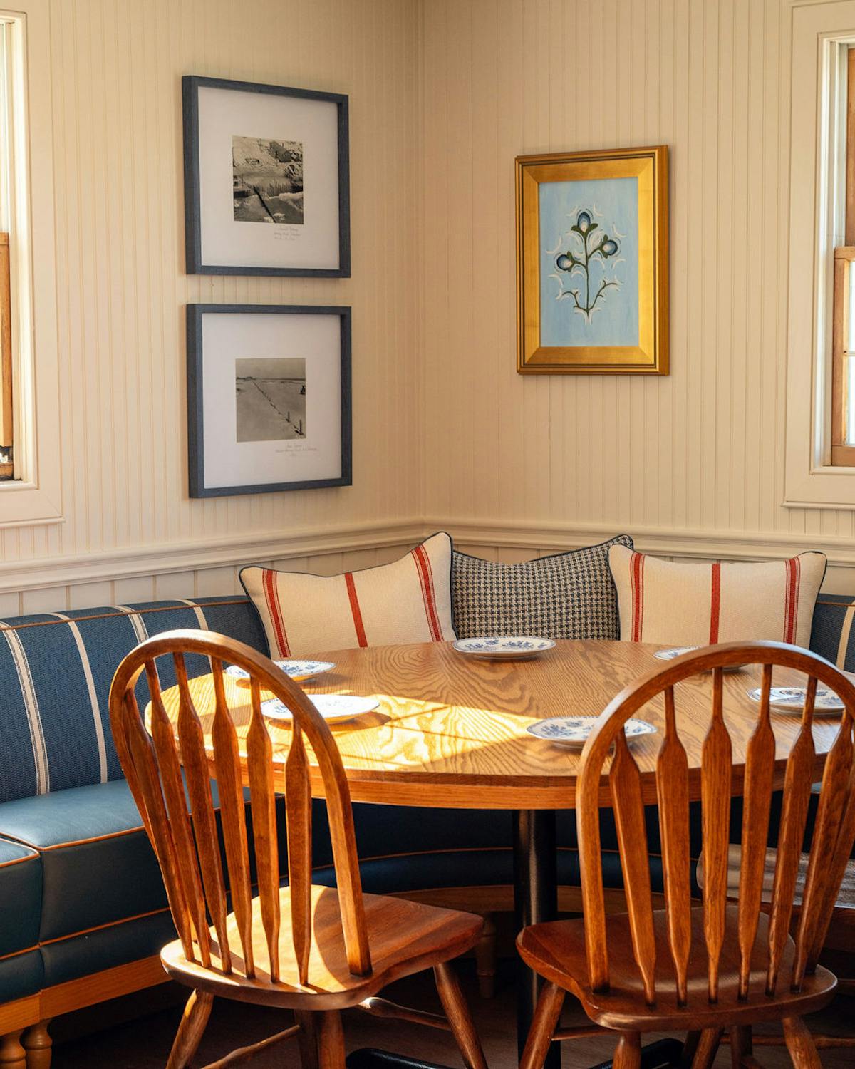 a close up of a table and chairs