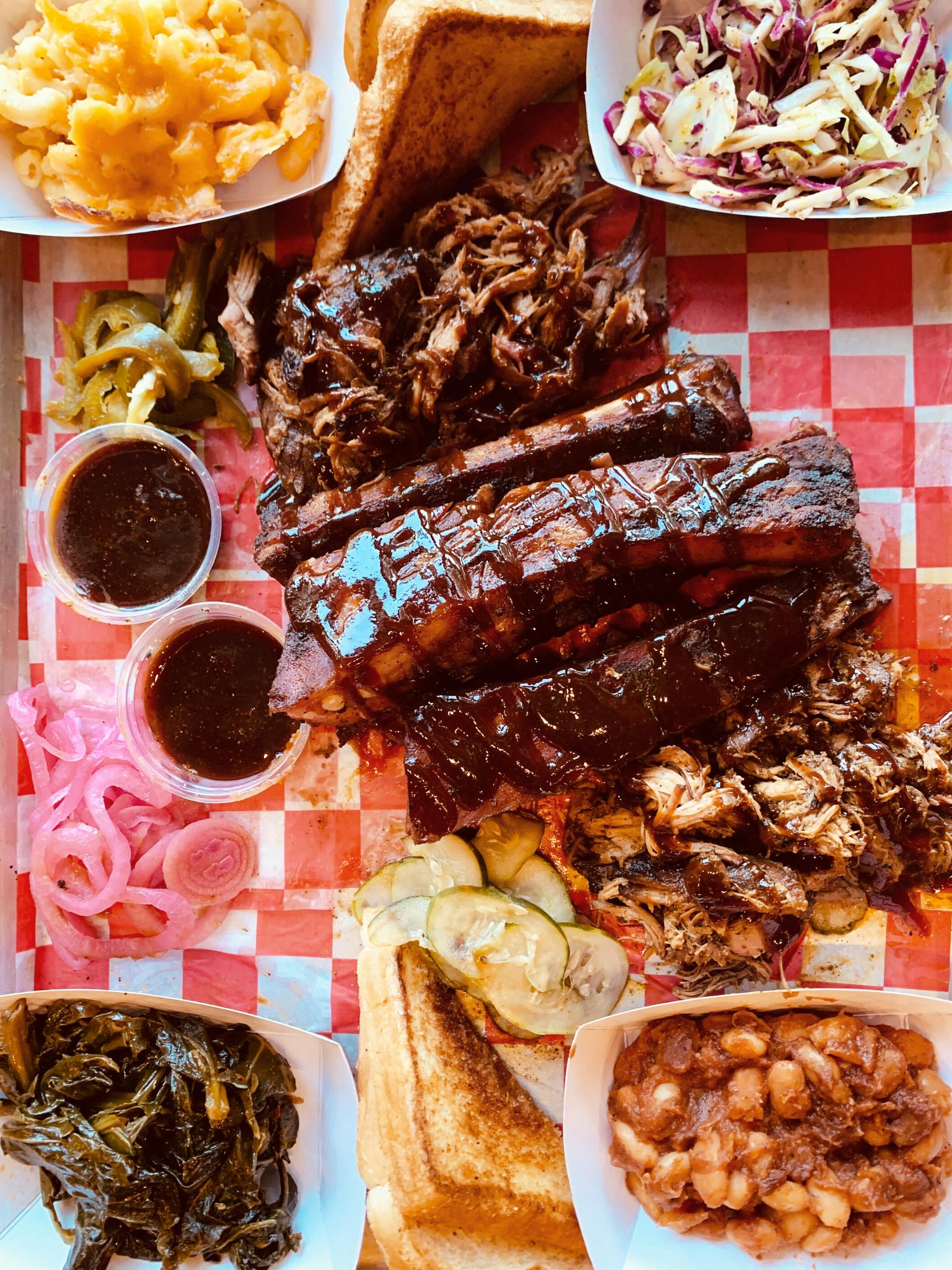 a table topped with different types of food