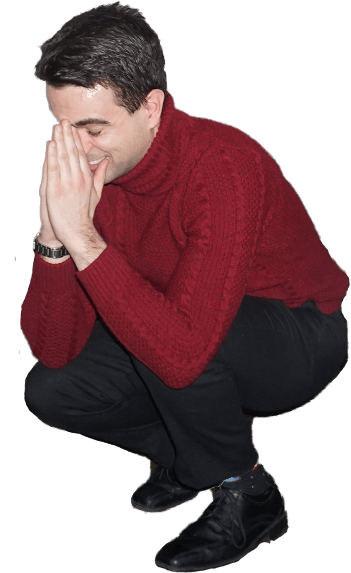 a man is using his cell phone