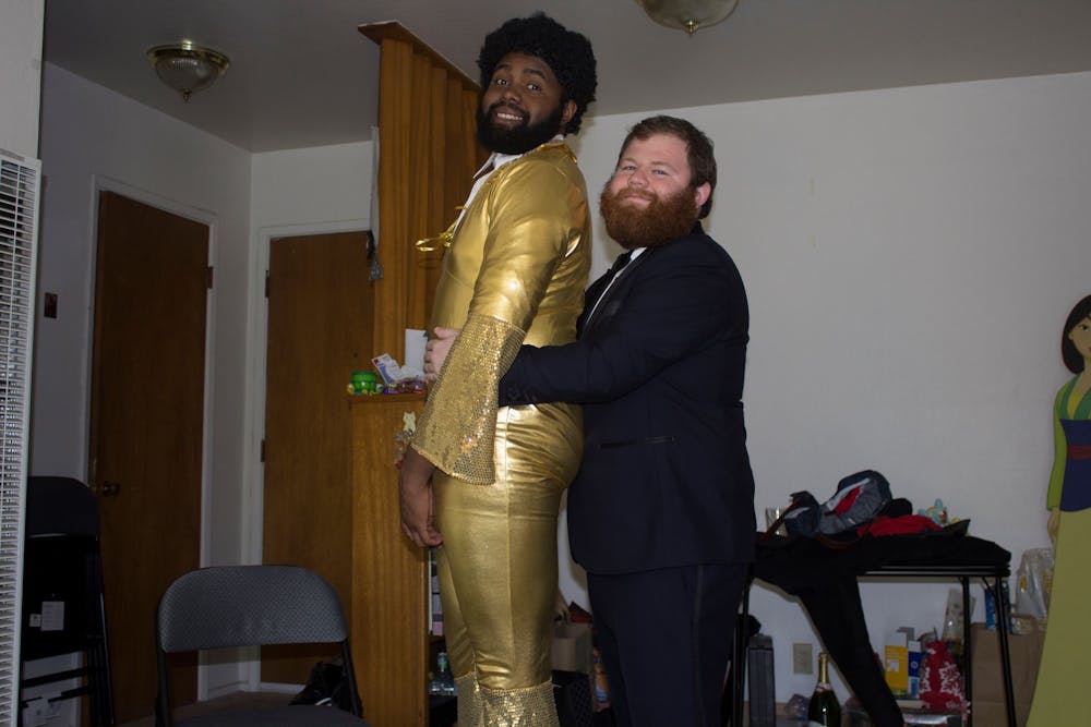 a man and a woman standing in a room