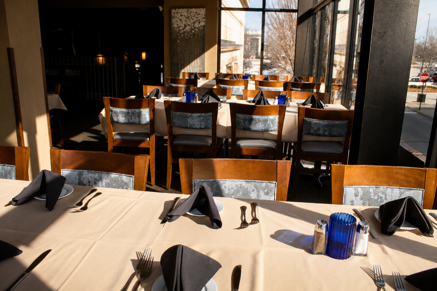 a table set for a restaurant