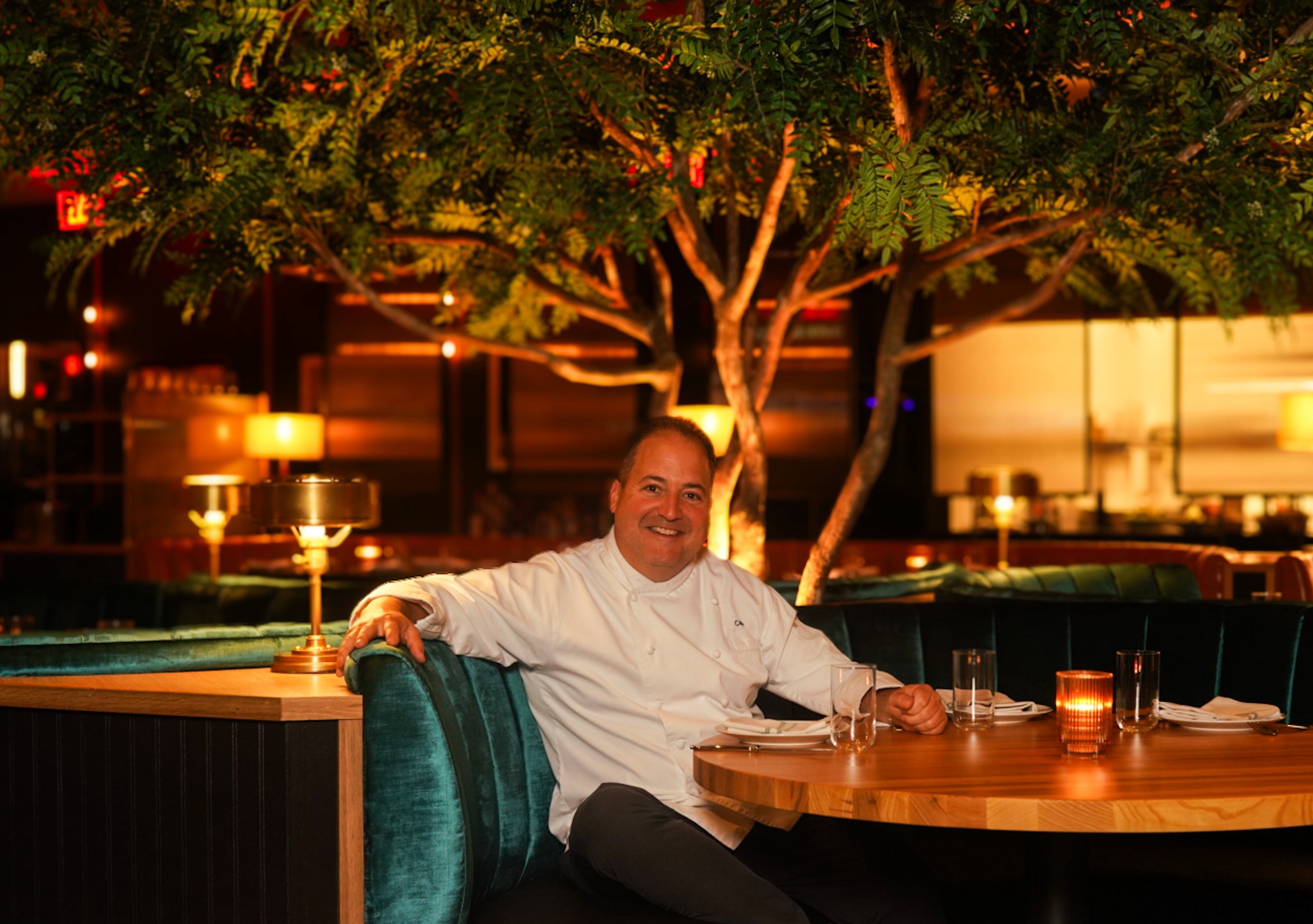 a person in a restaurant